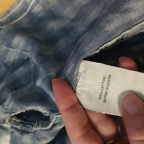 Calvin Klein Jeans blue denim like short sleeve button down shirt 12M - Picture 5 of 6